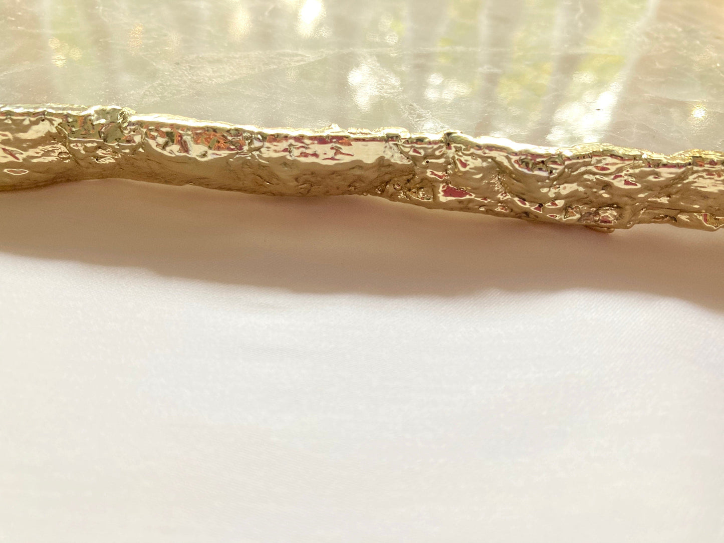 Large White Agate Wall Clock/Personalised Momento/10"x15"-4